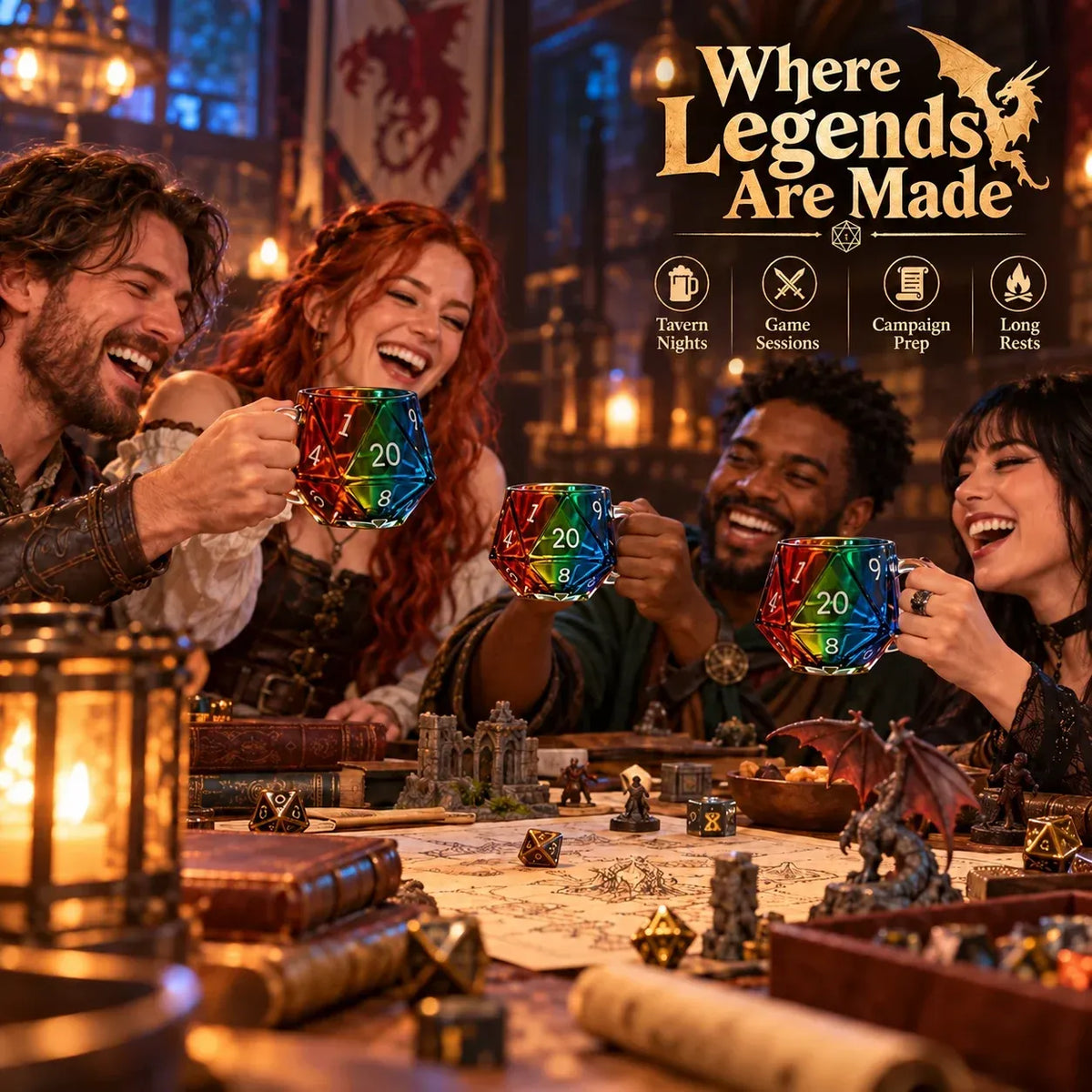 🐉🎲20-Sided Polyhedral Glass Cup | Heavy-Duty Tavern Vessel | Critical Hit Quality 🍻
