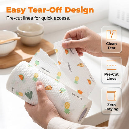 🔥 50PCS Reusable Cleaning Rag Roll – Wash, Reuse & Clean More for Less 🌿