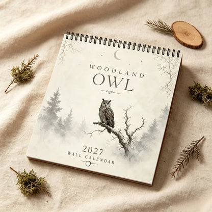 WOODLAND OWL 2027 WALL CALENDAR