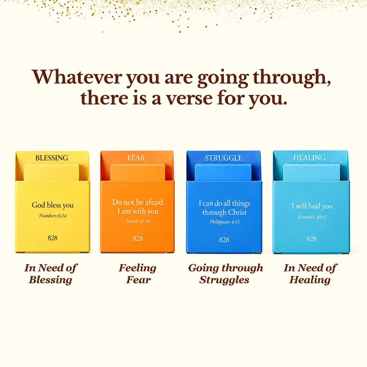 ✝️🙏 828 Verse Box Read Me When You Need Comfort – 108 Bible Verse Cards With 108 Complete Devotionals & Prayers, Thoughtful Christian Gift Set 🎁