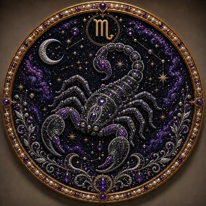 🔥 LAST DAY 49% OFF – ✨ Premium 3D Pearl 12 Zodiac Signs Art Kit | Luxury Flocked Canvas with Scratch-Resistant Non-Fading Pearl Beads DIY Handmade Astrology Decor ♈🌙💎