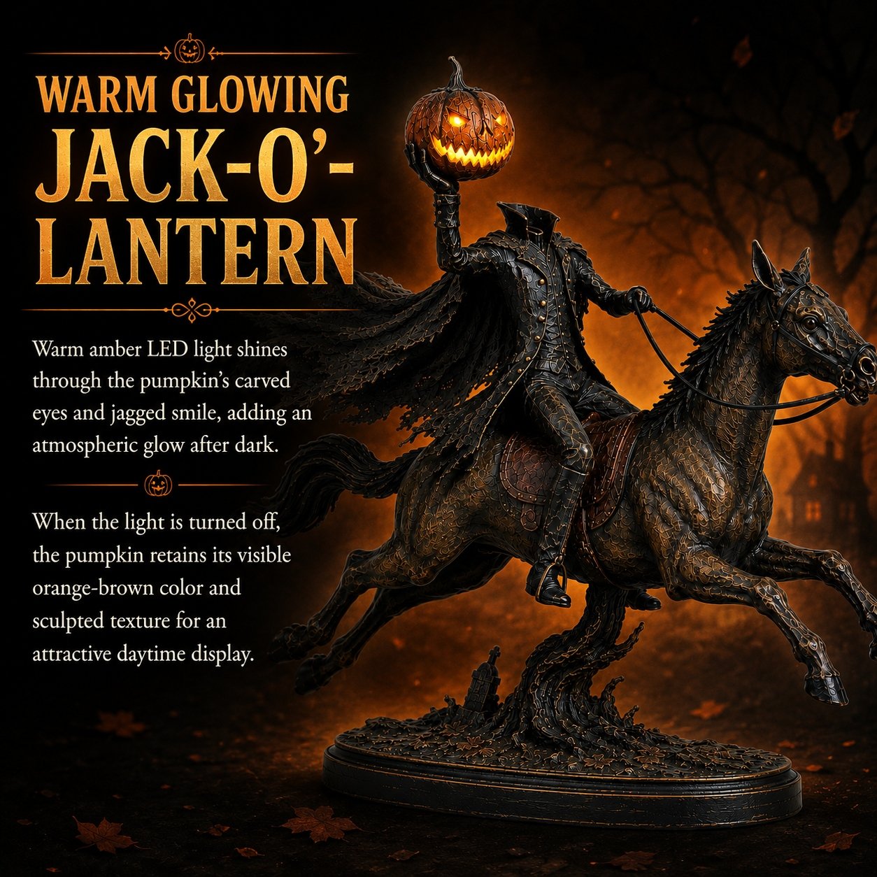 ⏰Limited Stock 60% OFF🎃🏇Midnight Chase Headless Horseman Statue