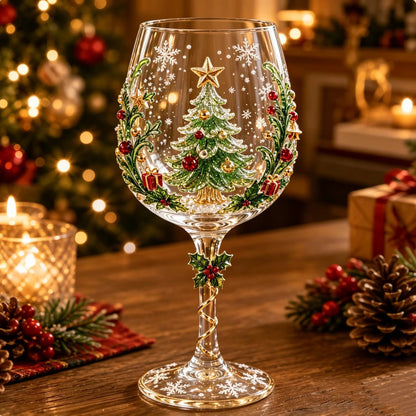 ⏳ Last Day 49% OFF – 🎄 3D Christmas Art Glass Cup Collection | Premium Clear Glass with Raised Holiday Details, Sparkling Snowflake Accents & 6 Festive Designs ✨