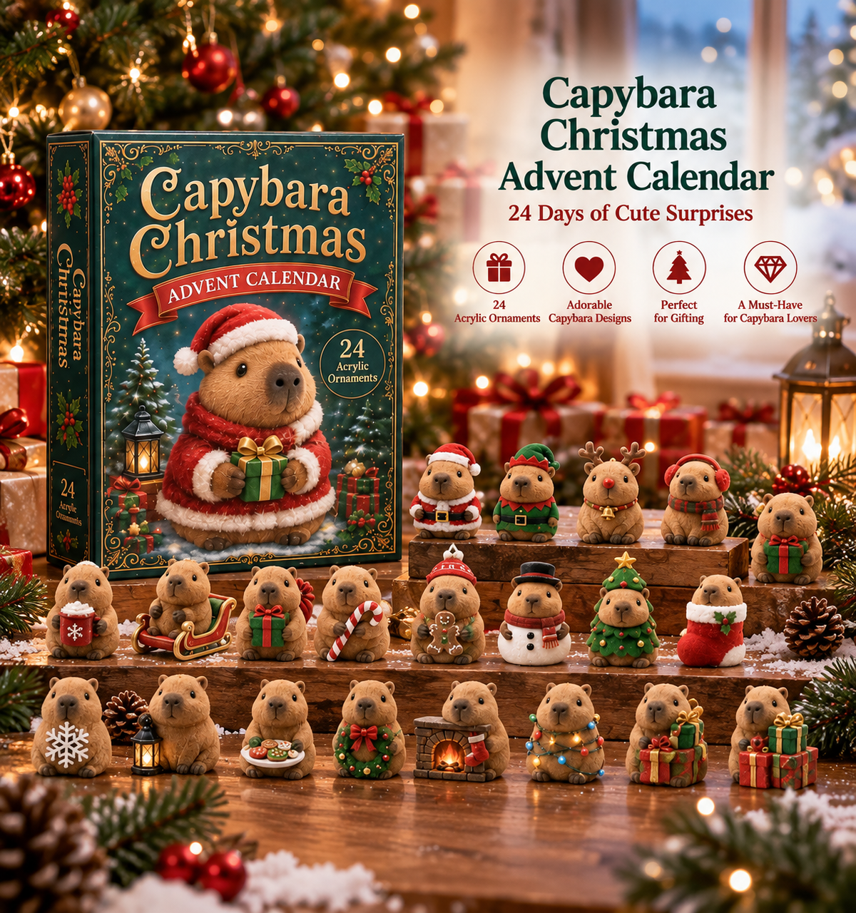 Friend-shaped Buddy Christmas Advent Calendar 2026 - 24-Day Festive Countdown,  Charms Blind Box