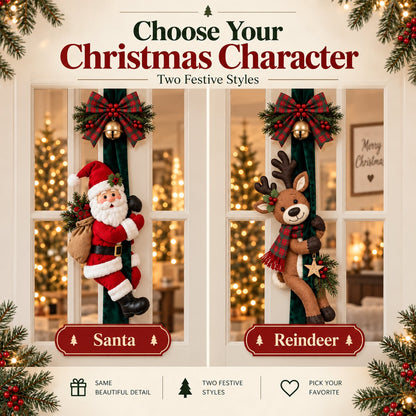 🎄Christmas Door Hugger – Santa or Reindeer Plush Hanging Decor