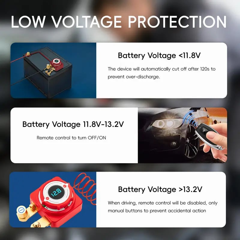 🔥HOT SALE 49% OFF🚗12V/24V Remote Battery Disconnect Switch – 240A Heavy-Duty Kill Switch with LED Voltage Display for Car, Truck & RV✨