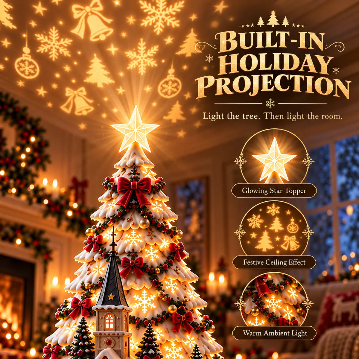 ⭐🏆 60,000+ Sold - 🎄MerryRealm™ Christmas Village Lightscape Tree