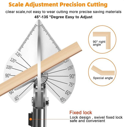 ⛏️Multi Angle Miter Shear Cutter, Stainless steel material, 45°-135° Adjustable Angle Trim Scissors Hand Tool