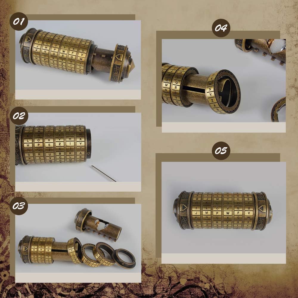 Da Vinci Code Mini Cryptex Lock With Rings Anniversary Valentine's Day Romantic Birthday Gifts