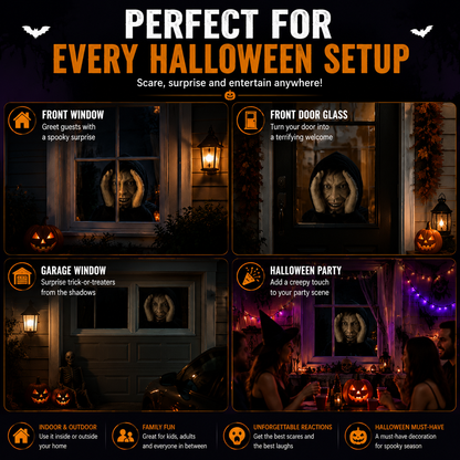 👀 Halloween Peeking Creepy Face Window Decoration