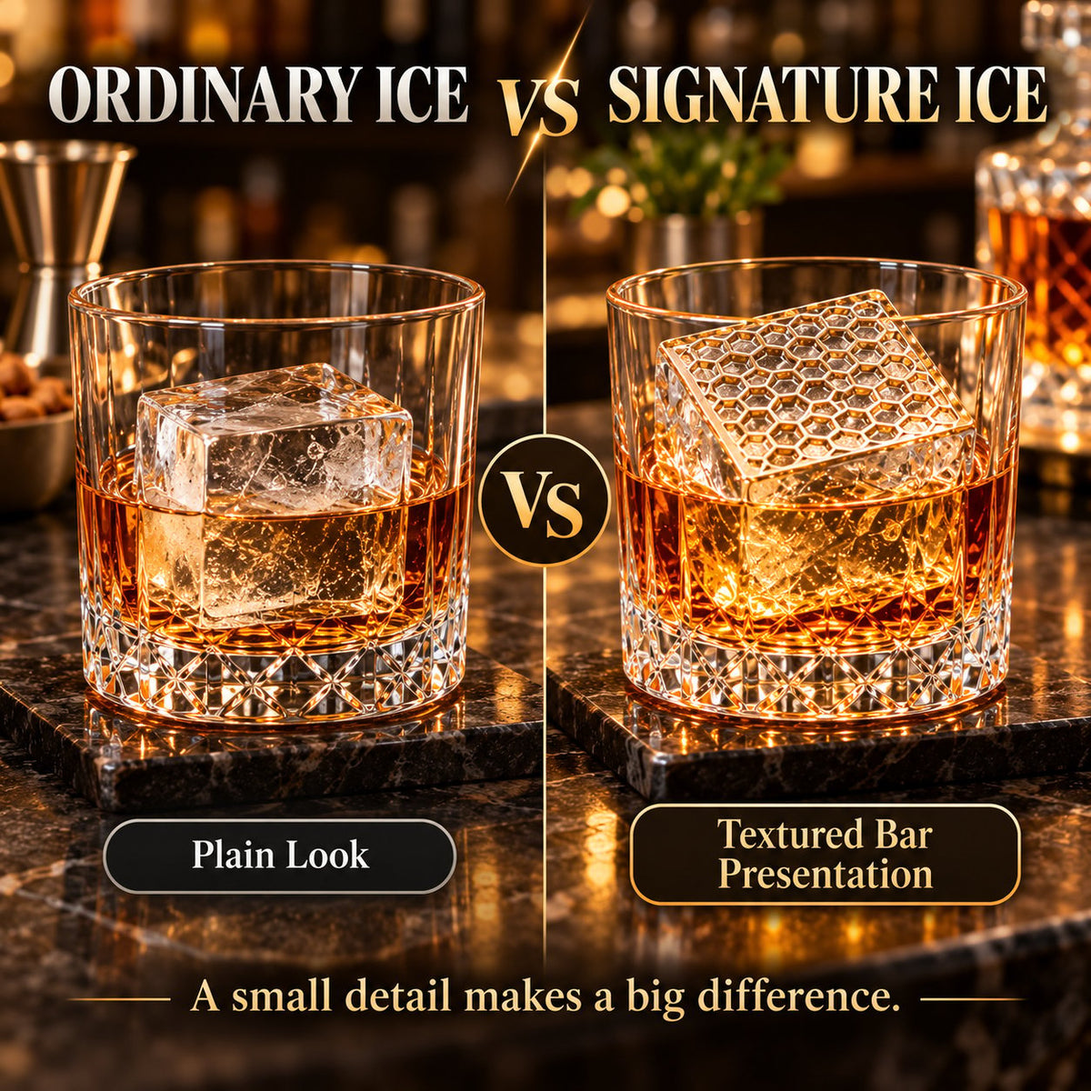 Brass Ice Stamp Plate – Decorative Cocktail & Whiskey Ice Embosser