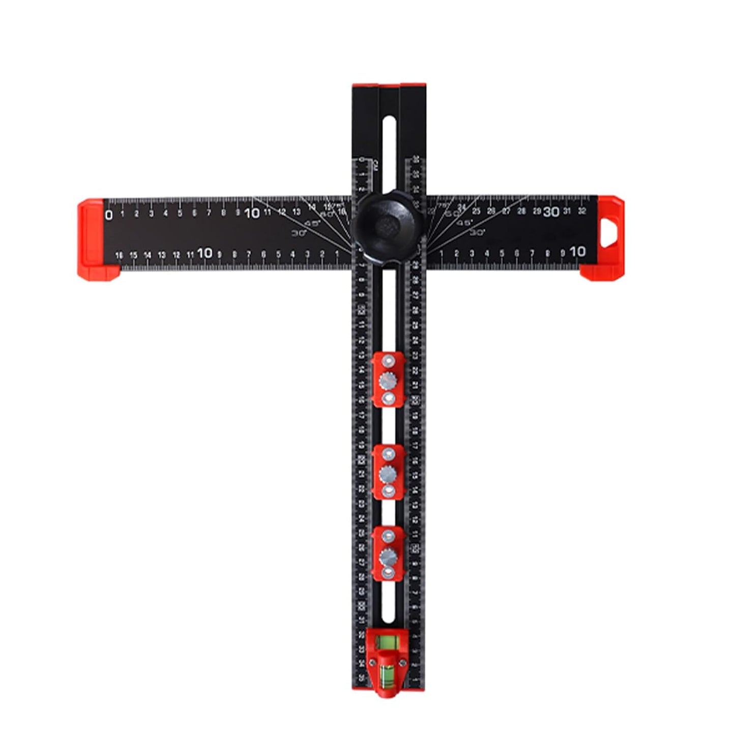 Adjustable 2 in 1 Drilling Positioning Ruler, Cabinet Hardwares Jigs, T Square Ruler Cabinet Handle Jigs Woodworking Ruler