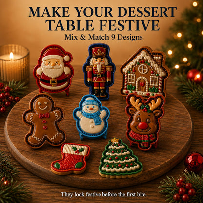 ⏳ Last Day 49% OFF – 🎄 9-Design Christmas Mini Pie Mold Collection | Reusable Embossed Molds for Shaping Detailed Santa, Snowman, Reindeer, Tree & Holiday Pies 🥧✨
