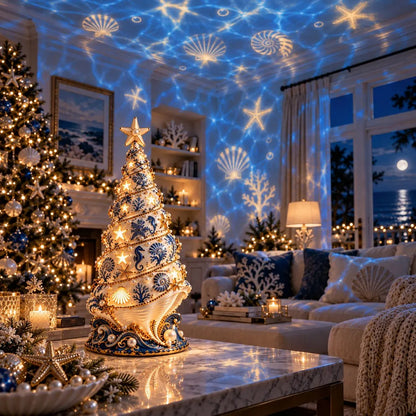 ⏳ Last Day 49% OFF – 🌊 Coastal Christmas Seashell Tree Projection Lamp | Warm Glow & Ocean-Inspired Holiday Projection ✨
