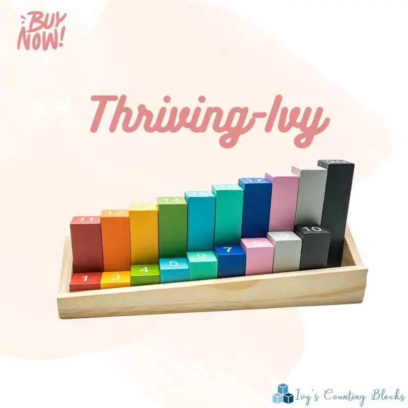🌈Montessori Rainbow Counting Blocks – Wooden Number Learning Toy for Counting, Sorting, Stacking & Early Math Skills | Ages 3+🧠🌟