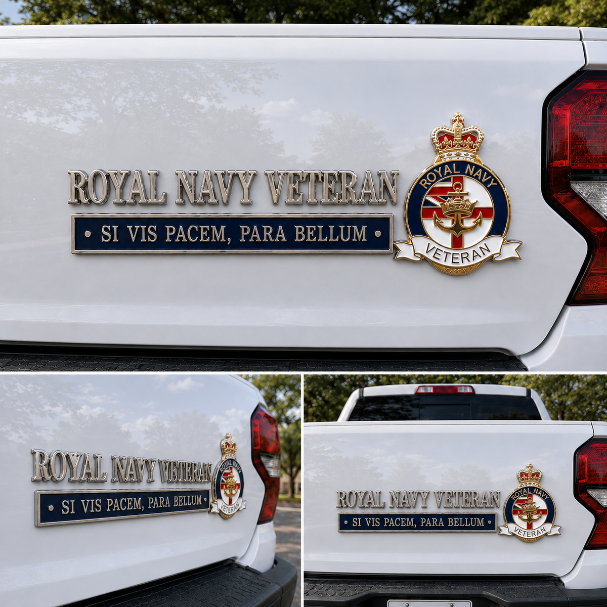 ⚓Royal Navy Veteran “Si Vis Pacem, Para Bellum” Tribute Metal Car Emblem