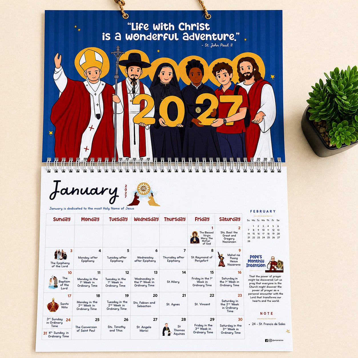 ✝️ 2027 Catholic Liturgical Wall Calendar Follow The Church Year With Faith, Prayer & Tradition