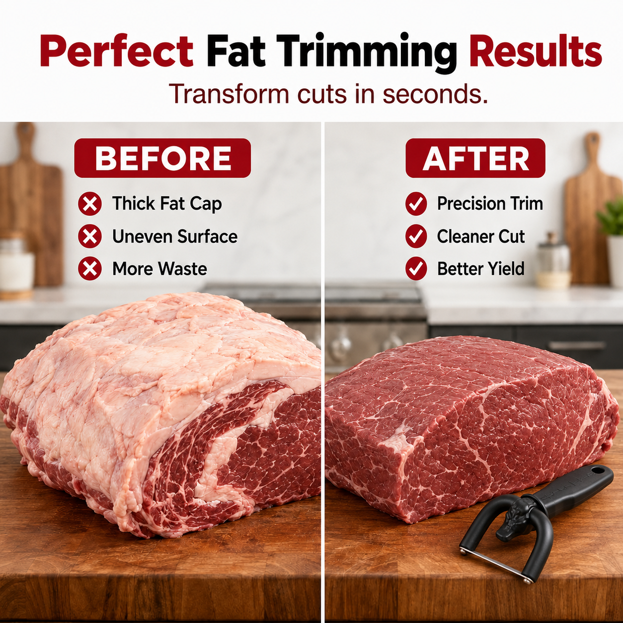 🥩 Handheld Fat Trimmer for Beef & Pork BBQ Prep