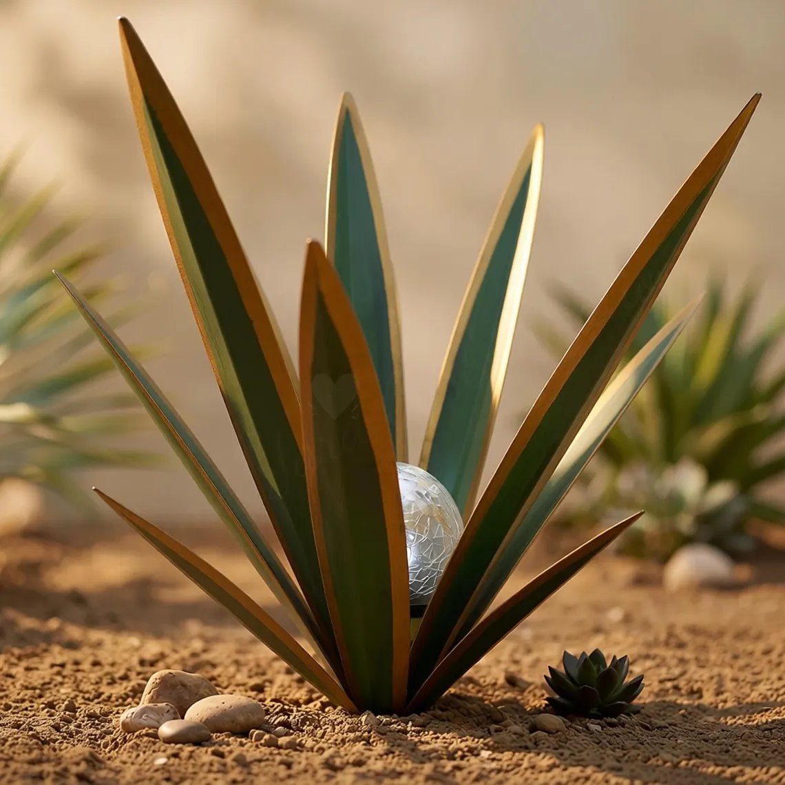 Glowing Solar Agave Garden Light