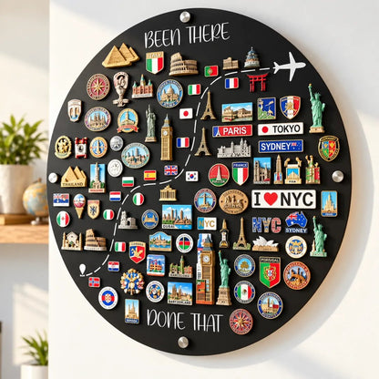 🌎 Travel Magnet Board | “Been There, Done That” Memory Display