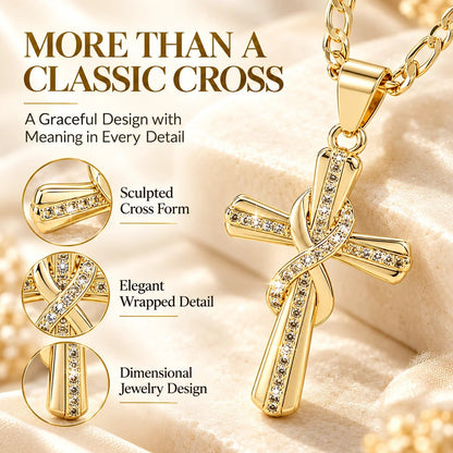 ✝️ 14K Gold-Plated Cross Pendant Necklace – CZ Faith Jewelry