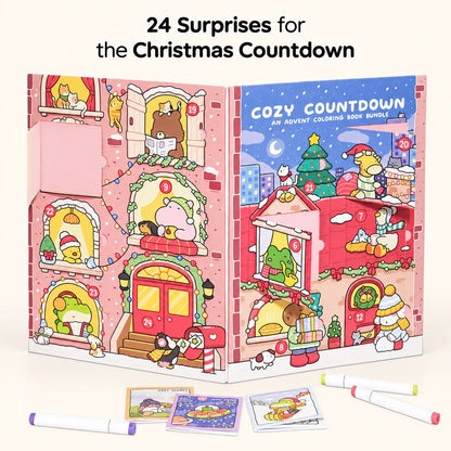 🎄LAST DAY 50% OFF - 🎁🎨 24-Day Christmas Countdown Mystery Box mini Coloring Book Set(📦Buy 2 Free Shipping)