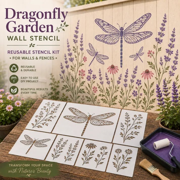 🔥LAST DAY 50% OFF - 🌿 Garden Wall StencilTM – Reusable DIY Kit for Walls, Fences & Patios