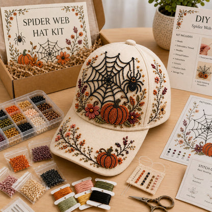 Halloween Beaded Embroidery Hat DIY Kit