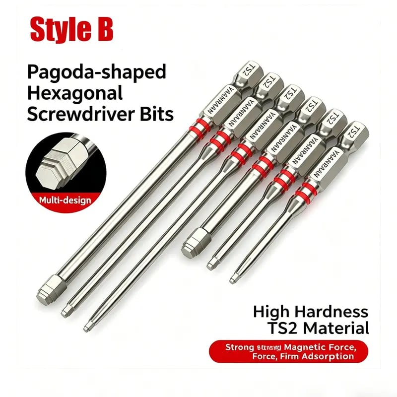6-Piece Magnetic Hex Socket Bit Set 🔧 Grip Small Nuts Faster Without Constant Slipping & Dropping
