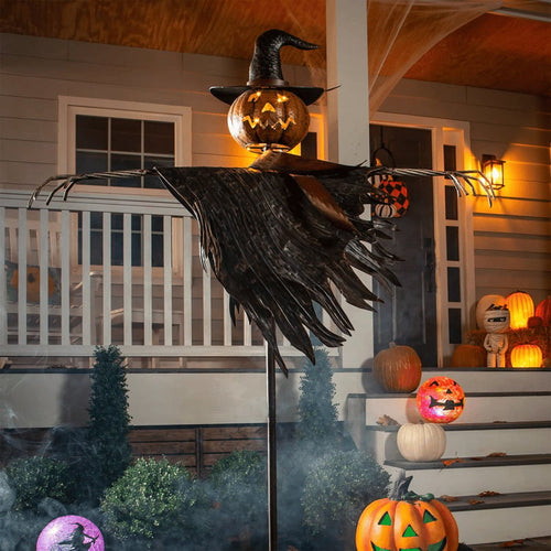 🎃 Halloween Solar Scarecrow Jack O' Lantern Metal Ground Stake