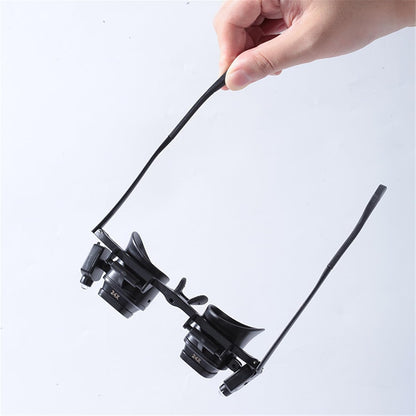 Head Mount Glass 2 4 6 12 24X Eye Loupes with LED Light