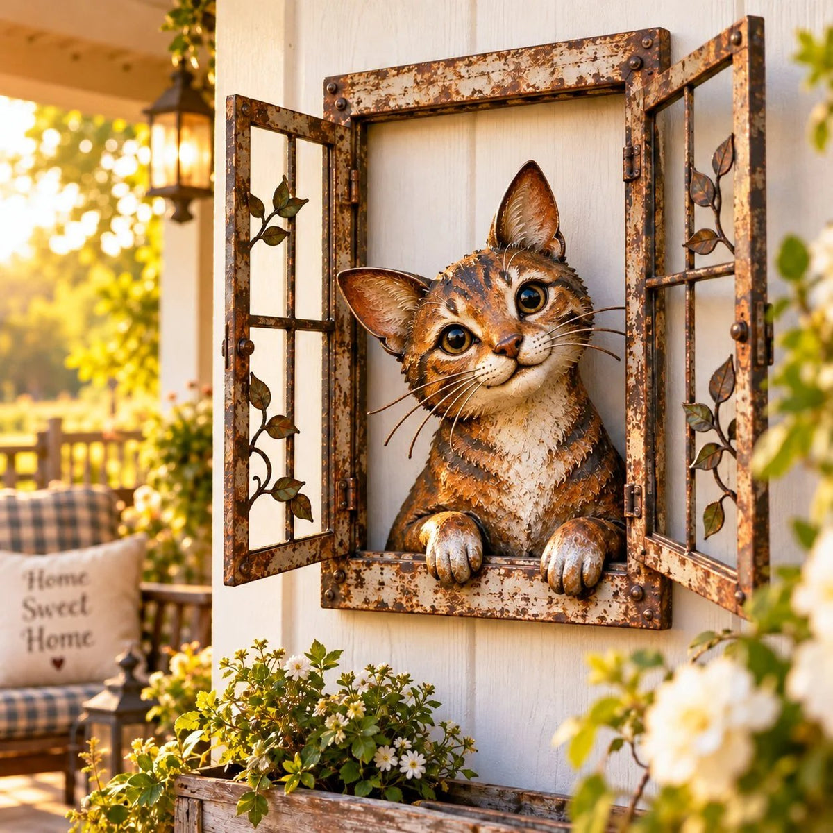 🪟 Rustic Peek-A-Boo Animal Window - Handcrafted Iron Wall Art That Brings a Little Woodland Charm Home 🌿