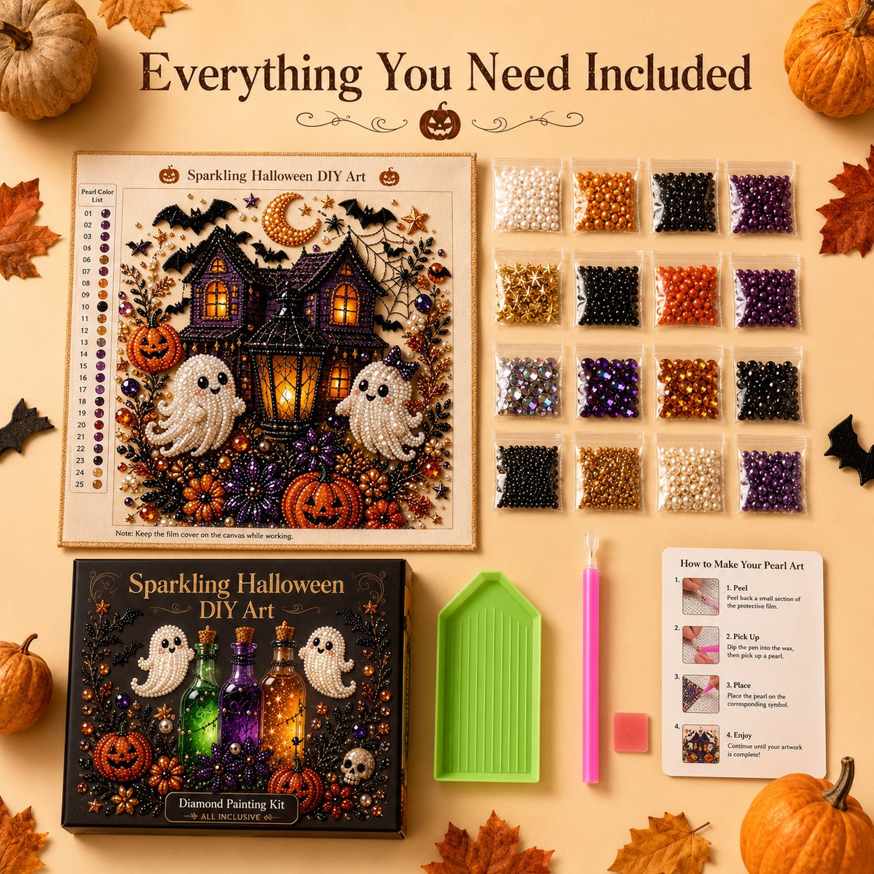 Halloween Pearl Diamond Art DIY Kit—Buy 2 Free Shipping