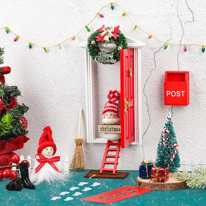 🎅 Magical Christmas Door Decoration – Create A Whimsical Holiday Wonderland At Home✨22 Pcs Red Foam Fairy Door Kit