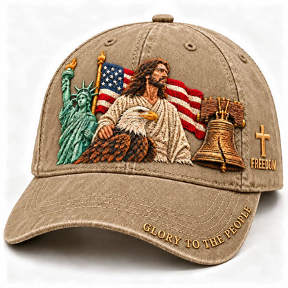 ✝️🇺🇸 Faith & Freedom American Heritage Embroidered Cap