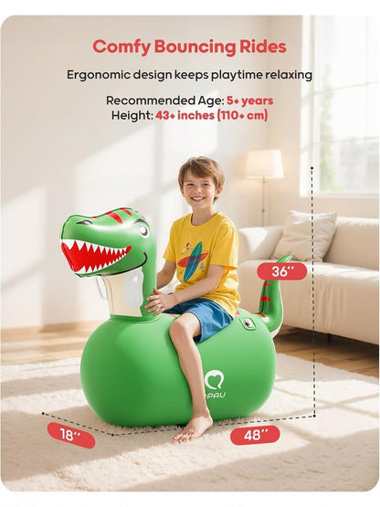 🦖QPAU Inflatable Dinosaur Ride-On Toy for Kids