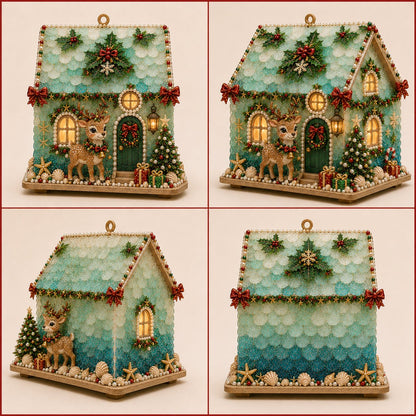 ⏳ Last Day 49% OFF – 🏡 Beginner-Friendly DIY Glowing Coastal Glass-Style Christmas Cottage Kit Collection | Complete Kit with Sea Glass-Style Pieces, Pearl Beads & Step-by-Step Guide Included 💕