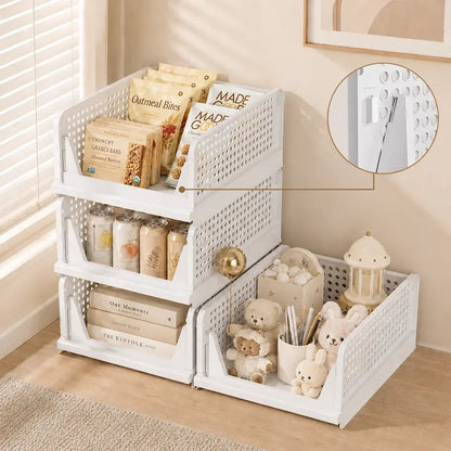 Foldable Drawer-Style Wardrobe Storage Box – Stackable Clothing & Closet Organizer