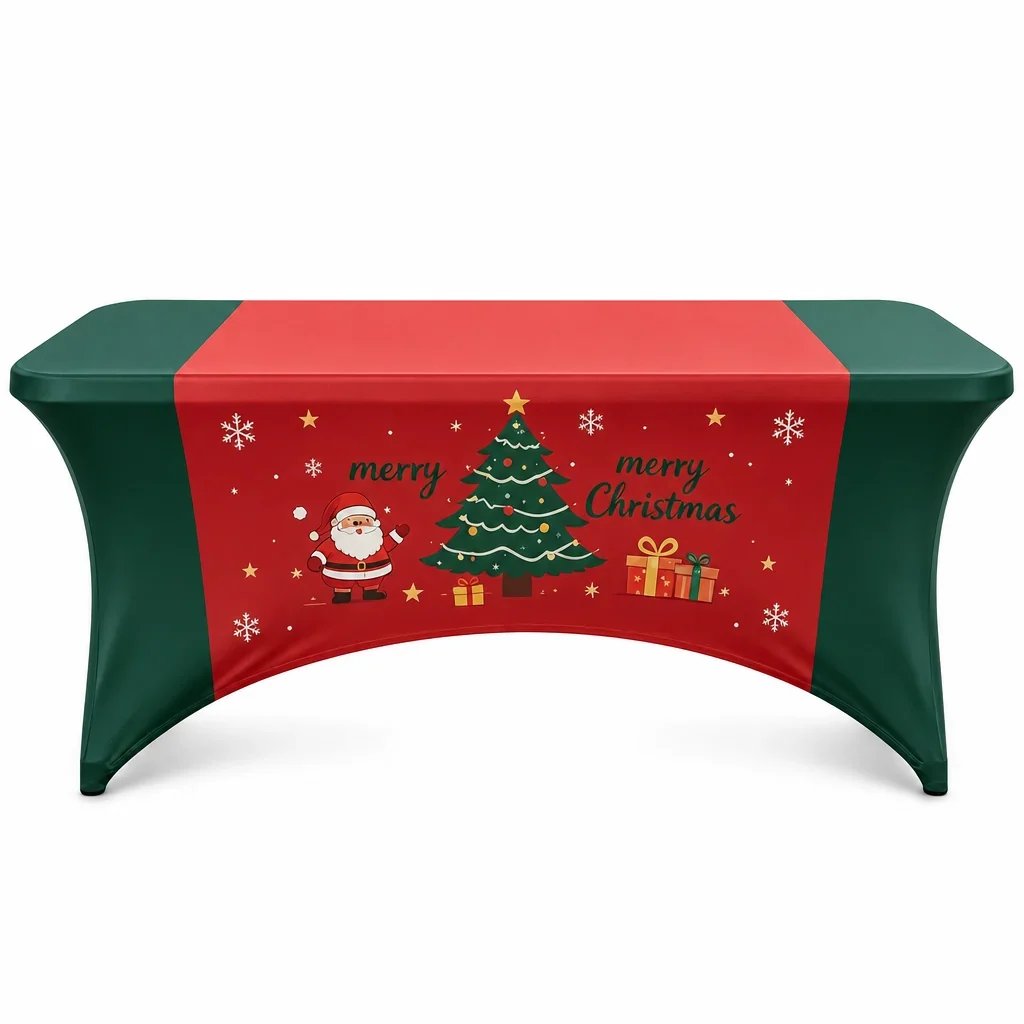 🎄 Christmas Stretch Fitted Table Cover | 3 Colors & Sizes