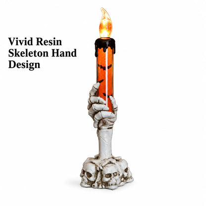 💀🕯️ Haunted Skeleton Hand Candle Light