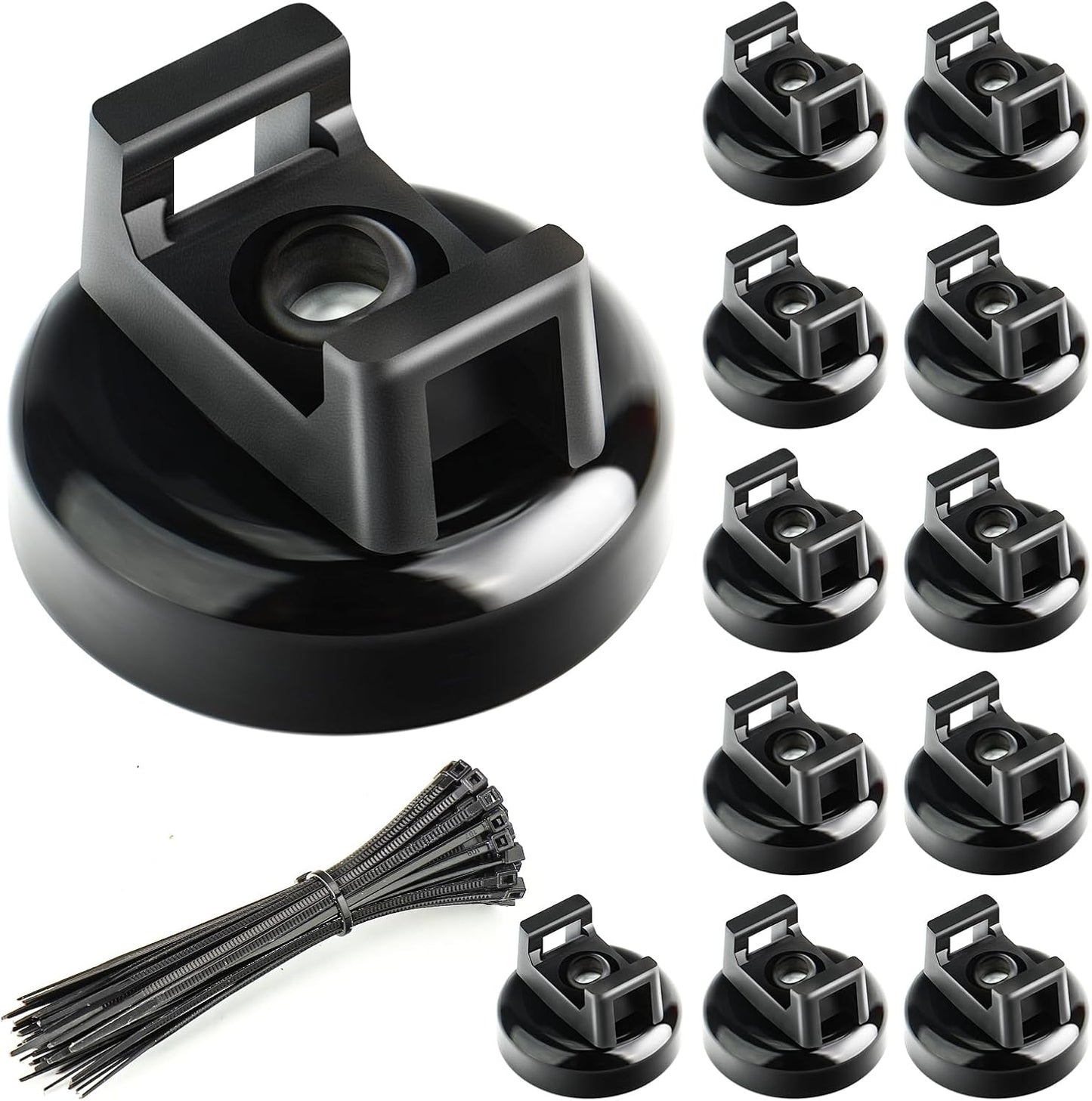 🎉 🧲 12 Pack Heavy Duty Magnetic Zip Tie Mounts for Cable Management