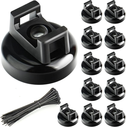 🧲 12 Pack Heavy Duty Magnetic Zip Tie Mounts for Cable Management