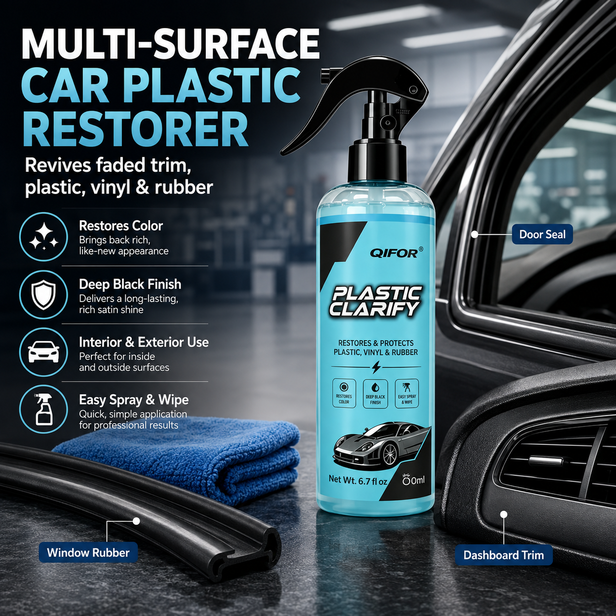 Multi-Surface Car Plastic Restorer ¨C Trim, Tire & Dashboard Polish