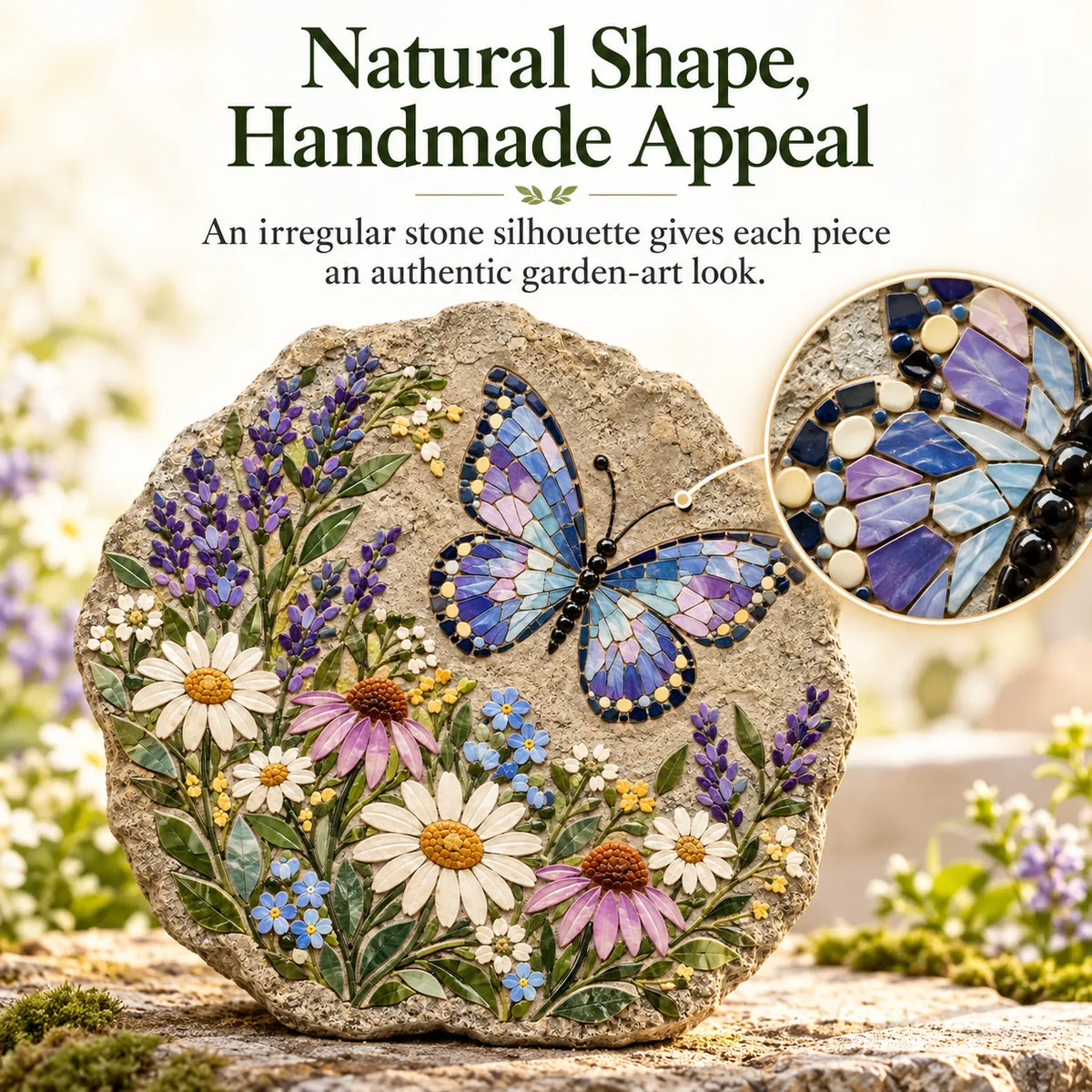 🦋 Butterfly Wildflower Mosaic Stepping Stone DIY Kit