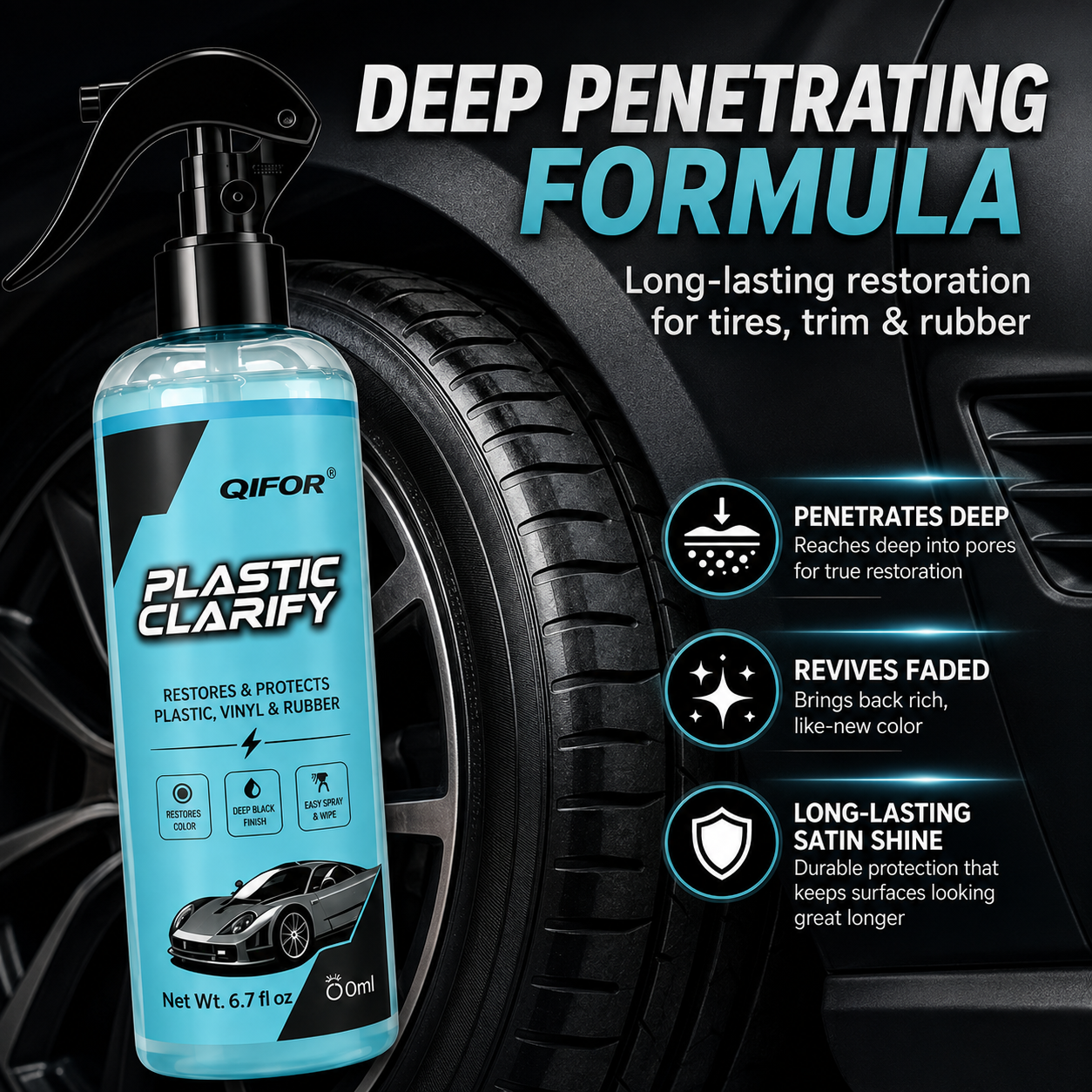 Multi-Surface Car Plastic Restorer ¨C Trim, Tire & Dashboard Polish