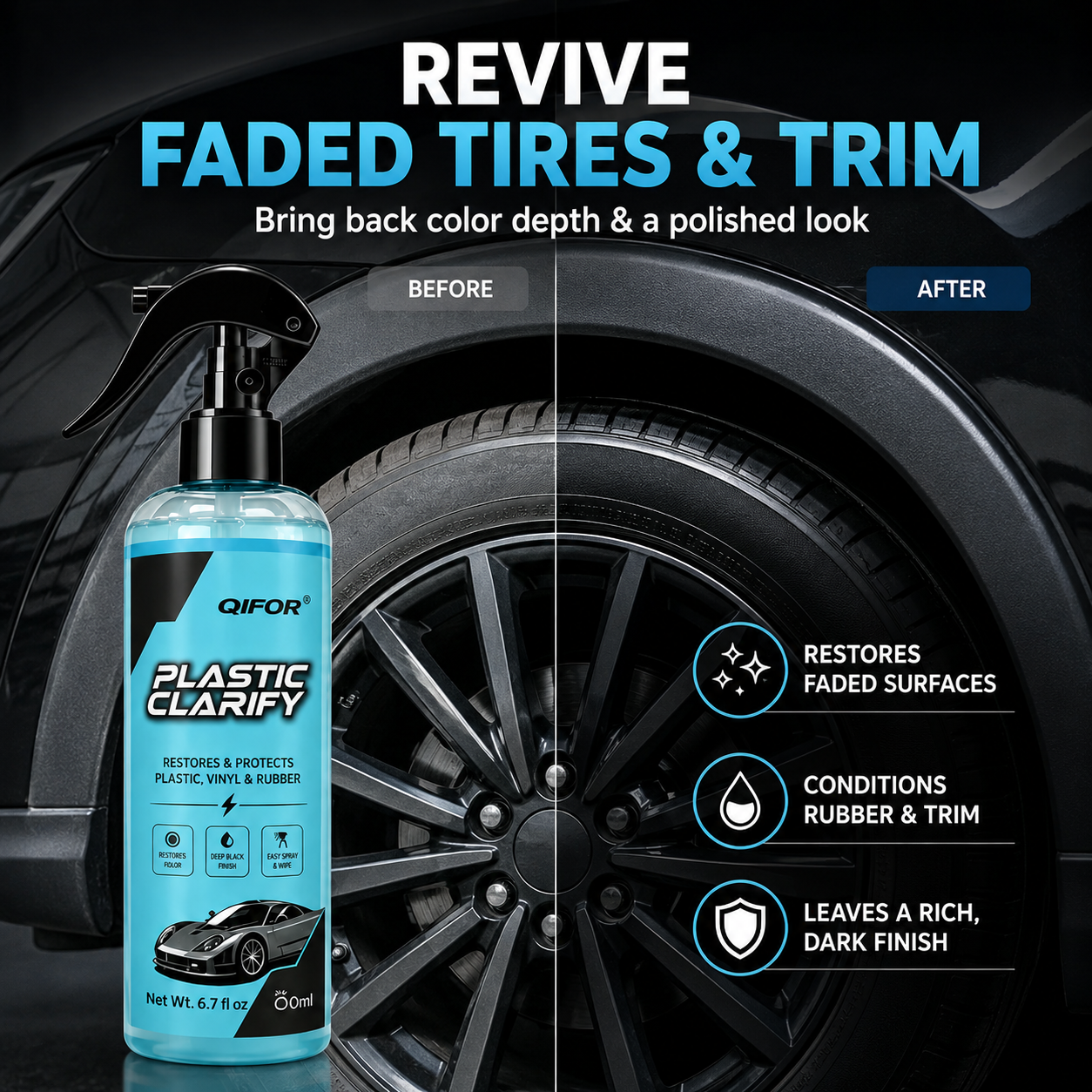 Multi-Surface Car Plastic Restorer ¨C Trim, Tire & Dashboard Polish