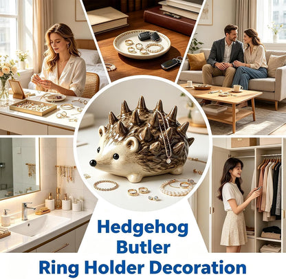 🎁 Save 55% Today! ✨ Cute Resin Hedgehog Ring & Trinket Holder