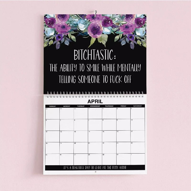 🌸🗓️ 2027 Funny Swear Word Wall Calendar – “F*ck It” Floral Calendar for Tired-Ass Women 😂✨