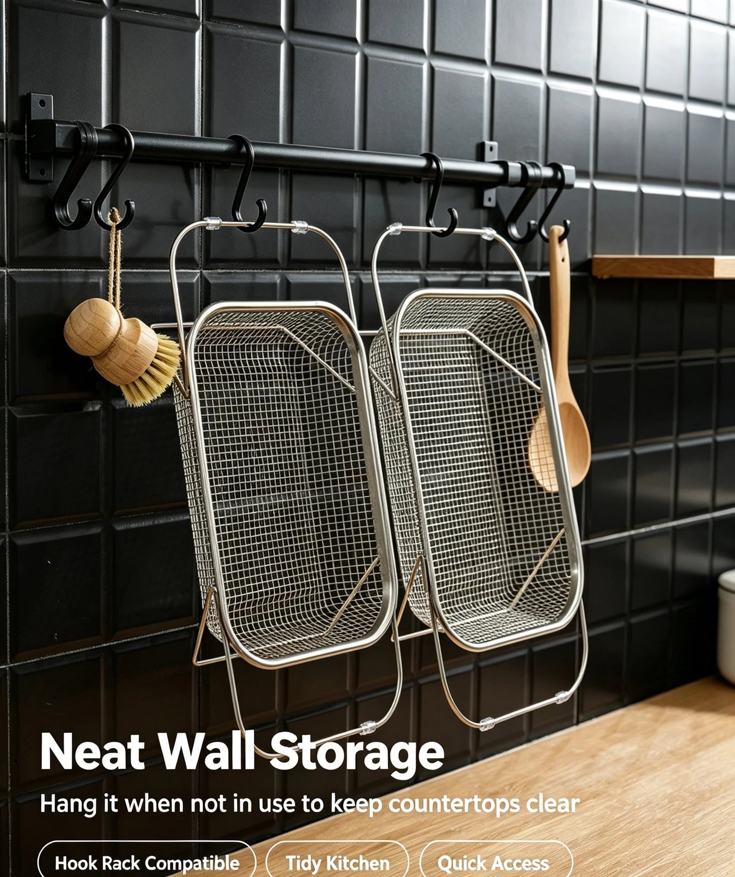 Stainless Steel Expandable Over-The-Sink Colander