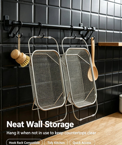 Stainless Steel Expandable Over-The-Sink Colander